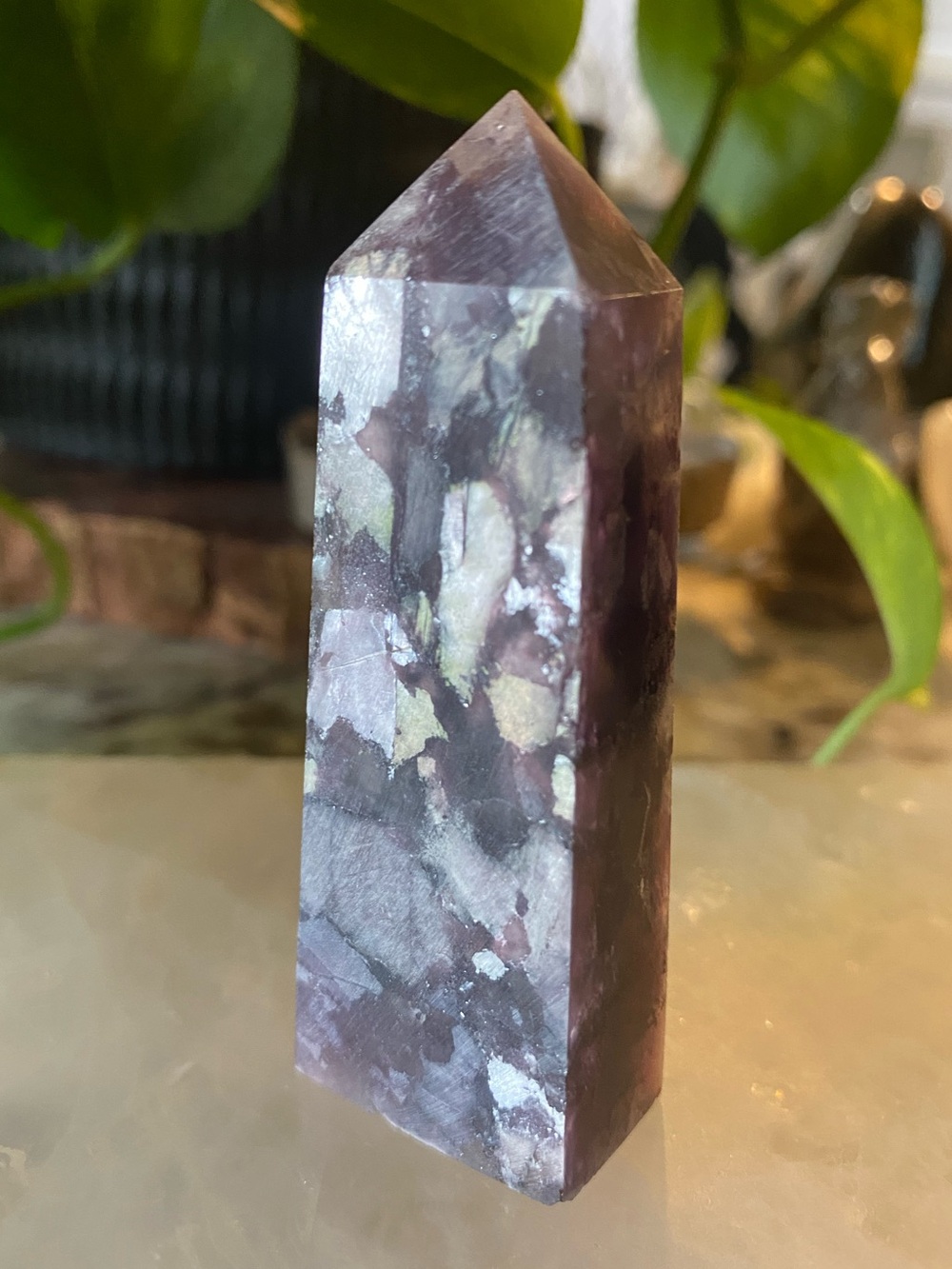 💜✨ Purple Mica Crystal Tower — 3 Inches Tall ✨💜